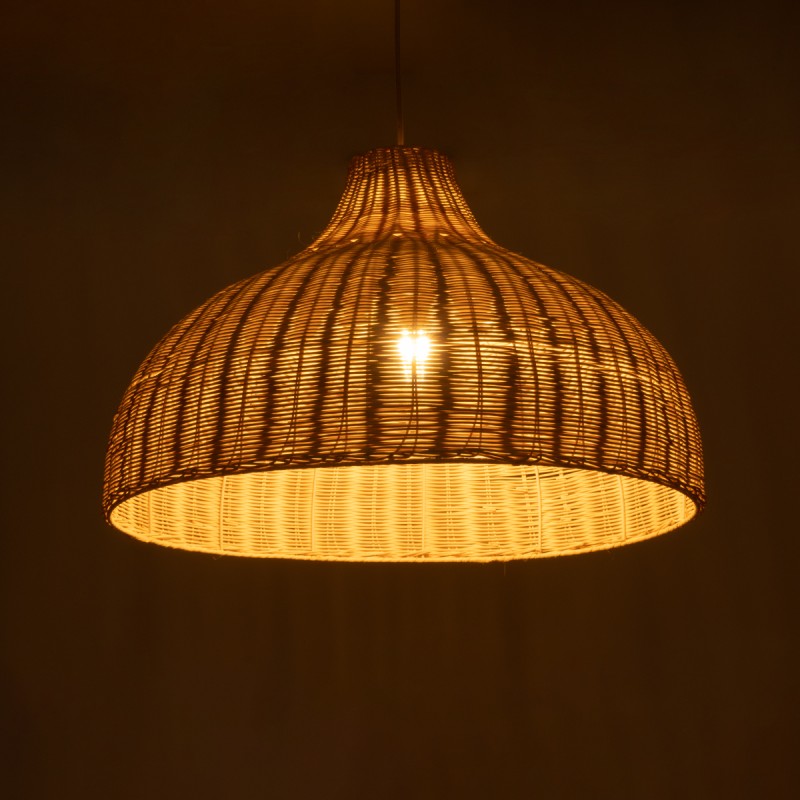 GLOBOSTAR® AFURU 01828 Boho Κρεμαστό Φωτιστικό Οροφής με Ντουί 1 x E27 AC 220-240V IP20 - Μπεζ - Μ60 x Π60 x Υ40cm
