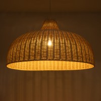 GLOBOSTAR® AFURU 01829 Boho Κρεμαστό Φωτιστικό Οροφής με Ντουί 1 x E27 AC 220-240V IP20 - Μπεζ - Μ100 x Π100 x Υ60cm