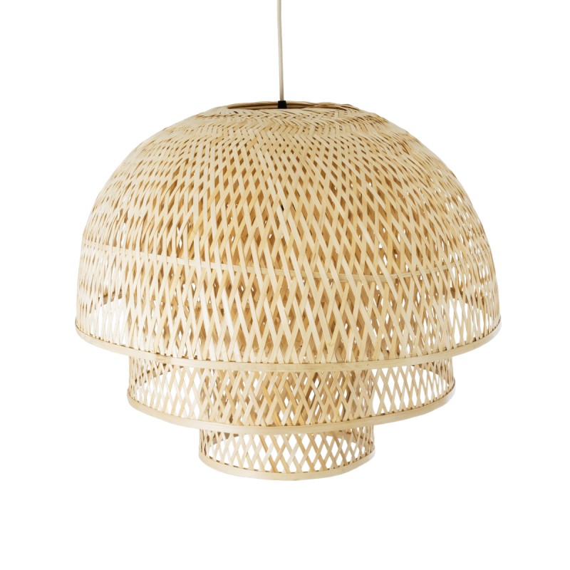 GLOBOSTAR® HIROKA 01836 Boho Κρεμαστό Φωτιστικό Οροφής με Ντουί 1 x E27 AC 220-240V IP20 - Μπεζ - Μ60 x Π60 x Υ50cm