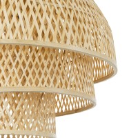 GLOBOSTAR® HIROKA 01836 Boho Κρεμαστό Φωτιστικό Οροφής με Ντουί 1 x E27 AC 220-240V IP20 - Μπεζ - Μ60 x Π60 x Υ50cm