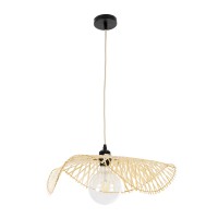 GLOBOSTAR® MELEMELE 01840 Boho Κρεμαστό Φωτιστικό Οροφής με Ντουί 1 x E27 AC 220-240V IP20 - Μπεζ - Μ50 x Π50 x Υ7cm