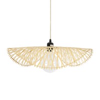 GLOBOSTAR® MELEMELE 01840 Boho Κρεμαστό Φωτιστικό Οροφής με Ντουί 1 x E27 AC 220-240V IP20 - Μπεζ - Μ50 x Π50 x Υ7cm