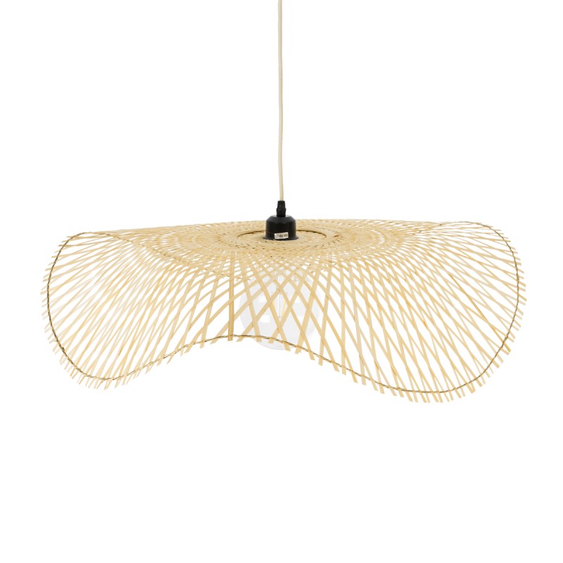 GLOBOSTAR® MELEMELE 01841 Boho Κρεμαστό Φωτιστικό Οροφής με Ντουί 1 x E27 AC 220-240V IP20 - Μπεζ - Μ75 x Π75 x Υ10cm