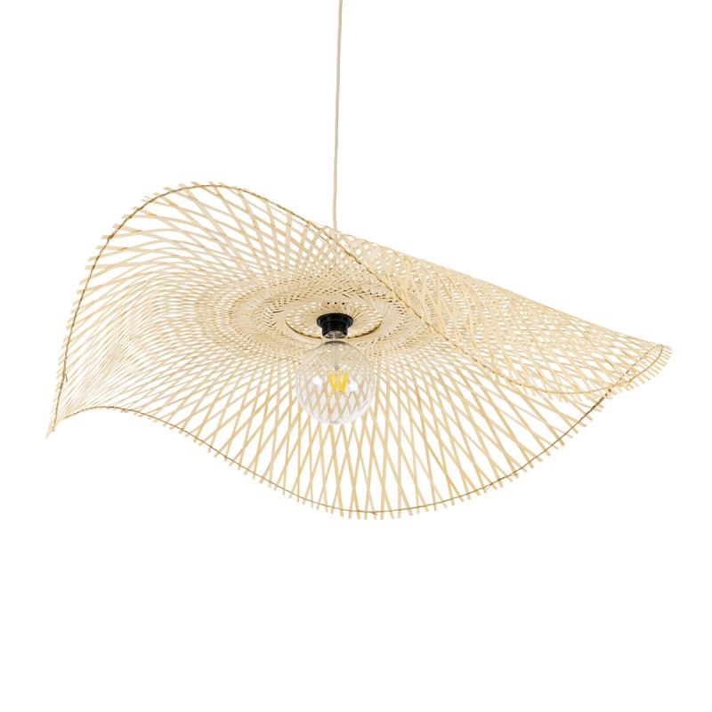 GLOBOSTAR® MELEMELE 01842 Boho Κρεμαστό Φωτιστικό Οροφής με Ντουί 1 x E27 AC 220-240V IP20 - Μπεζ - Μ100 x Π100 x Υ12cm