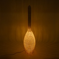 GLOBOSTAR® PARADIS 01845 Boho Επιδαπέδιο Φωτιστικό με Ντουί 1 x E27 AC 220-240V IP20 - Μπεζ - Μ40 x Π40 x Υ150cm