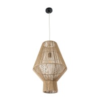 GLOBOSTAR® CAYMAN 01853 Boho Κρεμαστό Φωτιστικό Οροφής με Ντουί 1 x E27 AC 220-240V IP20 - Μπεζ - Μ40 x Π40 x Υ60cm