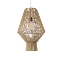 GLOBOSTAR® CAYMAN 01853 Boho Κρεμαστό Φωτιστικό Οροφής με Ντουί 1 x E27 AC 220-240V IP20 - Μπεζ - Μ40 x Π40 x Υ60cm