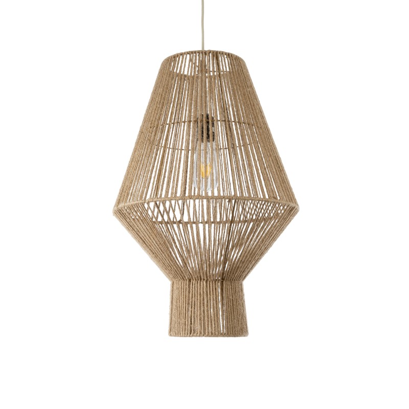GLOBOSTAR® CAYMAN 01853 Boho Κρεμαστό Φωτιστικό Οροφής με Ντουί 1 x E27 AC 220-240V IP20 - Μπεζ - Μ40 x Π40 x Υ60cm