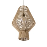 GLOBOSTAR® CAYMAN 01853 Boho Κρεμαστό Φωτιστικό Οροφής με Ντουί 1 x E27 AC 220-240V IP20 - Μπεζ - Μ40 x Π40 x Υ60cm