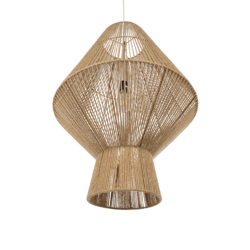 GLOBOSTAR® CAYMAN 01854 Boho Κρεμαστό Φωτιστικό Οροφής με Ντουί 1 x E27 AC 220-240V IP20 - Μπεζ - Μ60 x Π60 x Υ86cm
