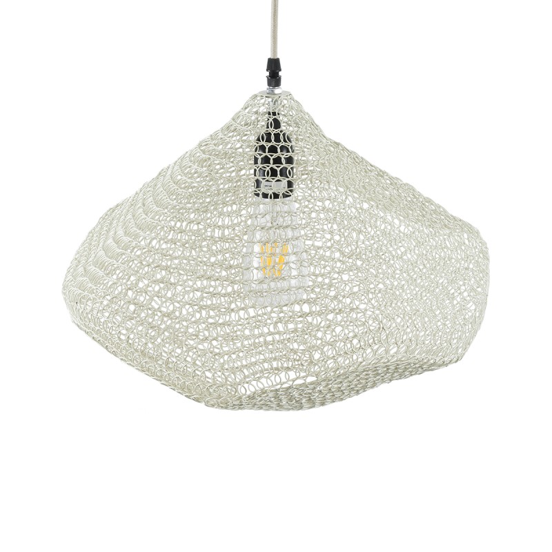 GLOBOSTAR® KENTUCKY 01862 Vintage Κρεμαστό Φωτιστικό Οροφής με Ντουί 1 x E27 AC 220-240V IP20 - Μπεζ - Μ40 x Π40 x Υ30cm
