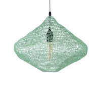 GLOBOSTAR® KENTUCKY 01864 Vintage Κρεμαστό Φωτιστικό Οροφής με Ντουί 1 x E27 AC 220-240V IP20 - Τιρκουάζ - Μ40 x Π40 x Υ30cm