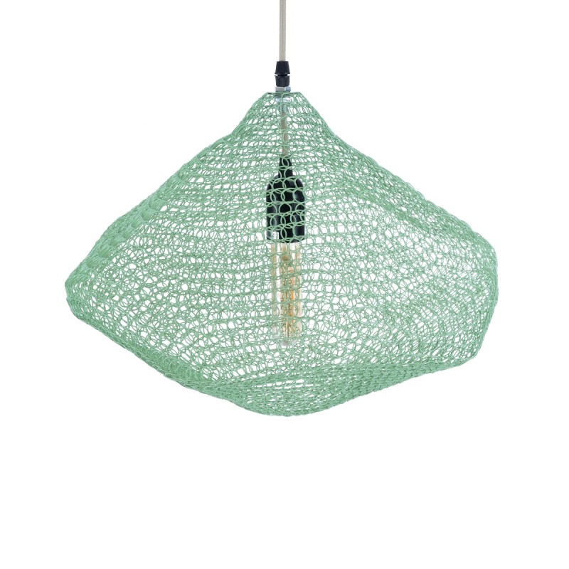 GLOBOSTAR® KENTUCKY 01864 Vintage Κρεμαστό Φωτιστικό Οροφής με Ντουί 1 x E27 AC 220-240V IP20 - Τιρκουάζ - Μ40 x Π40 x Υ30cm