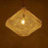 GLOBOSTAR® KENTUCKY 01865 Vintage Κρεμαστό Φωτιστικό Οροφής με Ντουί 1 x E27 AC 220-240V IP20 - Μπεζ - Μ60 x Π60 x Υ50cm