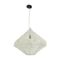 GLOBOSTAR® KENTUCKY 01865 Vintage Κρεμαστό Φωτιστικό Οροφής με Ντουί 1 x E27 AC 220-240V IP20 - Μπεζ - Μ60 x Π60 x Υ50cm