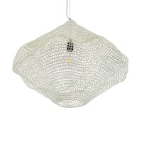 GLOBOSTAR® KENTUCKY 01865 Vintage Κρεμαστό Φωτιστικό Οροφής με Ντουί 1 x E27 AC 220-240V IP20 - Μπεζ - Μ60 x Π60 x Υ50cm