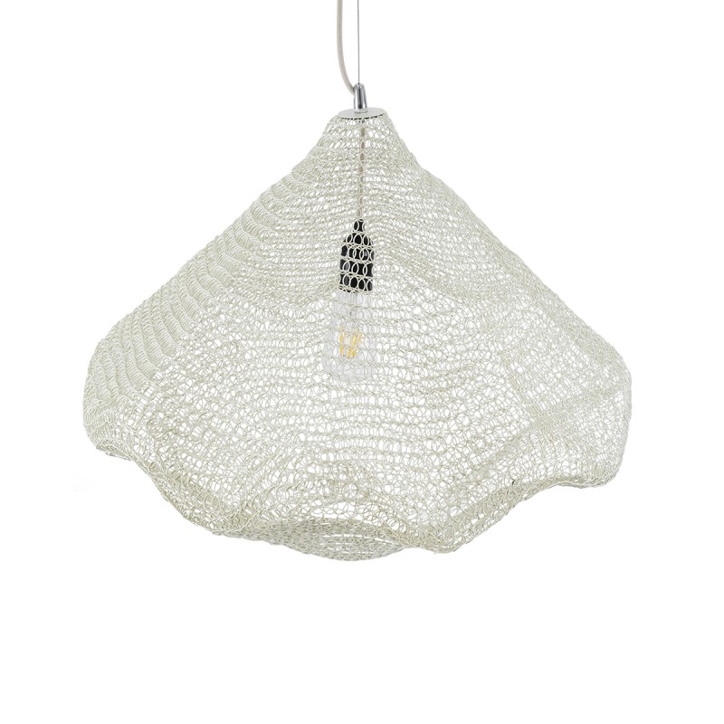 GLOBOSTAR® KENTUCKY 01865 Vintage Κρεμαστό Φωτιστικό Οροφής με Ντουί 1 x E27 AC 220-240V IP20 - Μπεζ - Μ60 x Π60 x Υ50cm