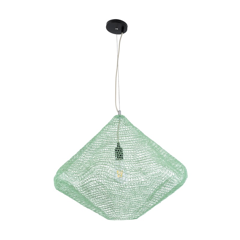 GLOBOSTAR® KENTUCKY 01866 Vintage Κρεμαστό Φωτιστικό Οροφής με Ντουί 1 x E27 AC 220-240V IP20 - Τιρκουάζ - Μ60 x Π60 x Υ50cm
