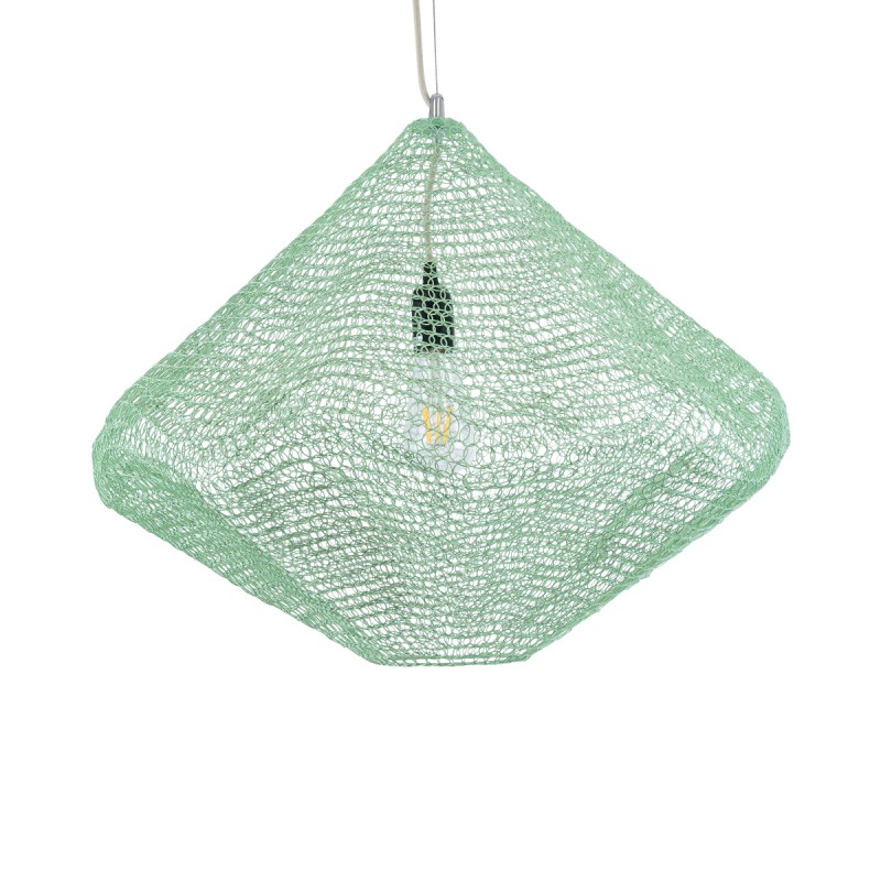 GLOBOSTAR® KENTUCKY 01866 Vintage Κρεμαστό Φωτιστικό Οροφής με Ντουί 1 x E27 AC 220-240V IP20 - Τιρκουάζ - Μ60 x Π60 x Υ50cm