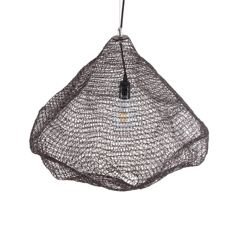 GLOBOSTAR® KENTUCKY 01867 Vintage Κρεμαστό Φωτιστικό Οροφής με Ντουί 1 x E27 AC 220-240V IP20 - Καφέ - Μ60 x Π60 x Υ50cm