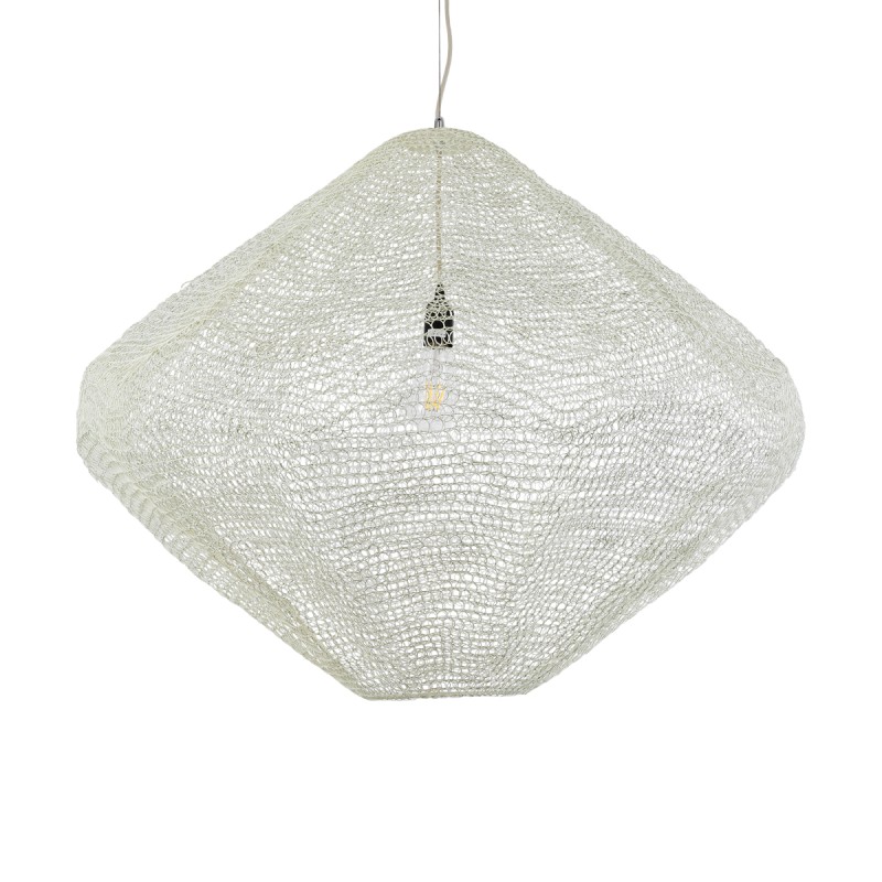 GLOBOSTAR® KENTUCKY 01868 Vintage Κρεμαστό Φωτιστικό Οροφής με Ντουί 1 x E27 AC 220-240V IP20 - Μπεζ - Μ90 x Π90 x Υ70cm