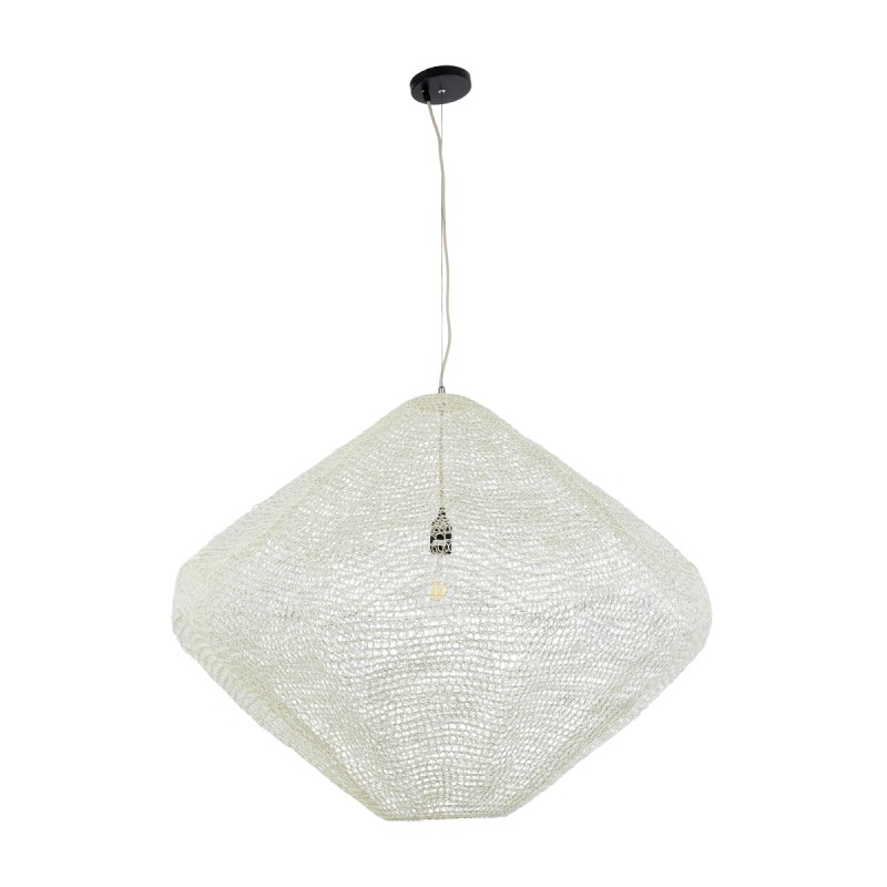 GLOBOSTAR® KENTUCKY 01868 Vintage Κρεμαστό Φωτιστικό Οροφής με Ντουί 1 x E27 AC 220-240V IP20 - Μπεζ - Μ90 x Π90 x Υ70cm