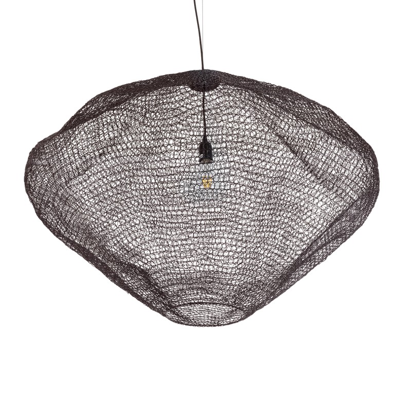 GLOBOSTAR® KENTUCKY 01869 Vintage Κρεμαστό Φωτιστικό Οροφής με Ντουί 1 x E27 AC 220-240V IP20 - Καφέ - Μ90 x Π90 x Υ70cm