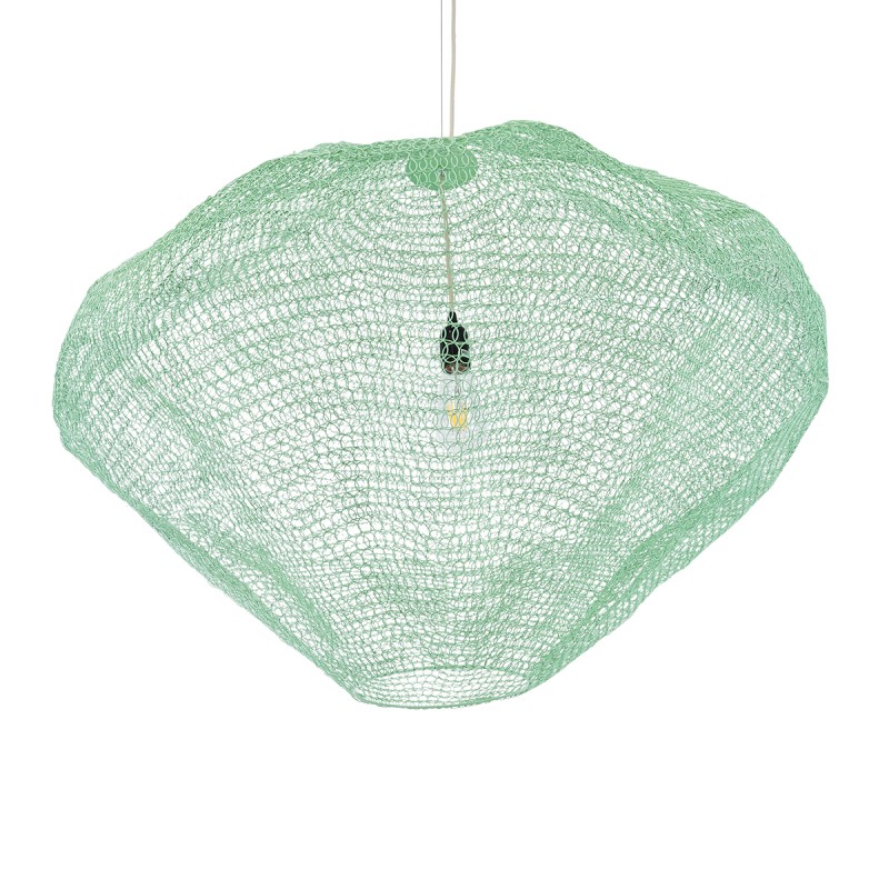 GLOBOSTAR® KENTUCKY 01870 Vintage Κρεμαστό Φωτιστικό Οροφής με Ντουί 1 x E27 AC 220-240V IP20 - Τιρκουάζ - Μ90 x Π90 x Υ70cm