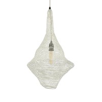 GLOBOSTAR® KENTUCKY 01871 Vintage Κρεμαστό Φωτιστικό Οροφής με Ντουί 1 x E27 AC 220-240V IP20 - Μπεζ - Μ35 x Π35 x Υ60cm