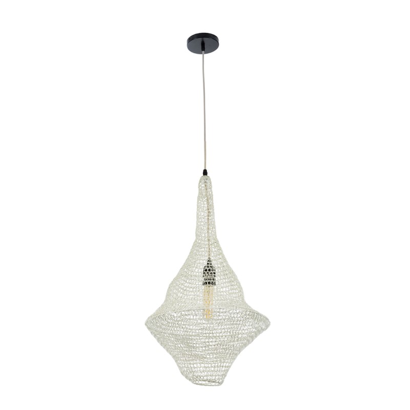GLOBOSTAR® KENTUCKY 01871 Vintage Κρεμαστό Φωτιστικό Οροφής με Ντουί 1 x E27 AC 220-240V IP20 - Μπεζ - Μ35 x Π35 x Υ60cm