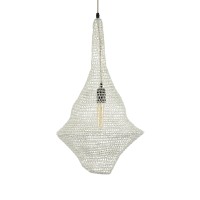 GLOBOSTAR® KENTUCKY 01871 Vintage Κρεμαστό Φωτιστικό Οροφής με Ντουί 1 x E27 AC 220-240V IP20 - Μπεζ - Μ35 x Π35 x Υ60cm