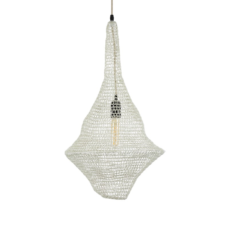 GLOBOSTAR® KENTUCKY 01871 Vintage Κρεμαστό Φωτιστικό Οροφής με Ντουί 1 x E27 AC 220-240V IP20 - Μπεζ - Μ35 x Π35 x Υ60cm