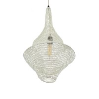 GLOBOSTAR® KENTUCKY 01871 Vintage Κρεμαστό Φωτιστικό Οροφής με Ντουί 1 x E27 AC 220-240V IP20 - Μπεζ - Μ35 x Π35 x Υ60cm