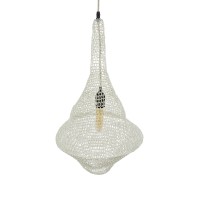 GLOBOSTAR® KENTUCKY 01871 Vintage Κρεμαστό Φωτιστικό Οροφής με Ντουί 1 x E27 AC 220-240V IP20 - Μπεζ - Μ35 x Π35 x Υ60cm
