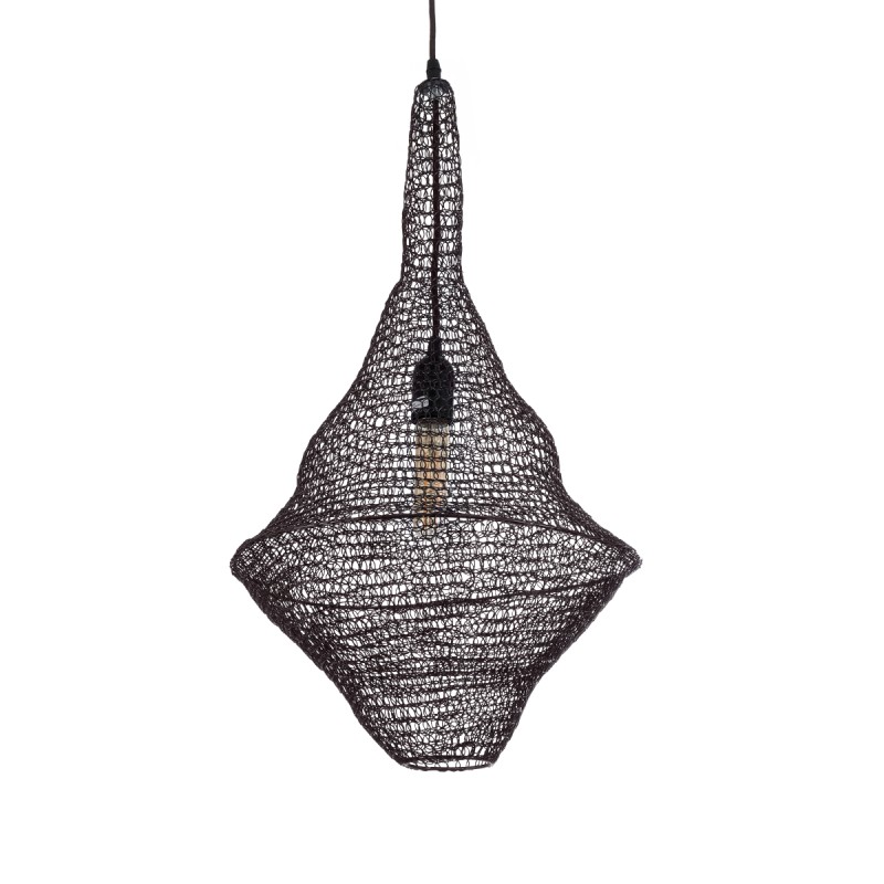 GLOBOSTAR® KENTUCKY 01872 Vintage Κρεμαστό Φωτιστικό Οροφής με Ντουί 1 x E27 AC 220-240V IP20 - Καφέ - Μ35 x Π35 x Υ60cm