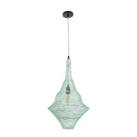 GLOBOSTAR® KENTUCKY 01873 Vintage Κρεμαστό Φωτιστικό Οροφής με Ντουί 1 x E27 AC 220-240V IP20 - Τιρκουάζ - Μ35 x Π35 x Υ60cm