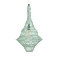 GLOBOSTAR® KENTUCKY 01873 Vintage Κρεμαστό Φωτιστικό Οροφής με Ντουί 1 x E27 AC 220-240V IP20 - Τιρκουάζ - Μ35 x Π35 x Υ60cm
