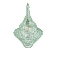 GLOBOSTAR® KENTUCKY 01873 Vintage Κρεμαστό Φωτιστικό Οροφής με Ντουί 1 x E27 AC 220-240V IP20 - Τιρκουάζ - Μ35 x Π35 x Υ60cm