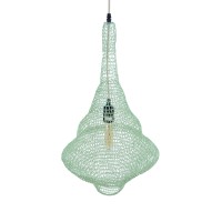 GLOBOSTAR® KENTUCKY 01873 Vintage Κρεμαστό Φωτιστικό Οροφής με Ντουί 1 x E27 AC 220-240V IP20 - Τιρκουάζ - Μ35 x Π35 x Υ60cm