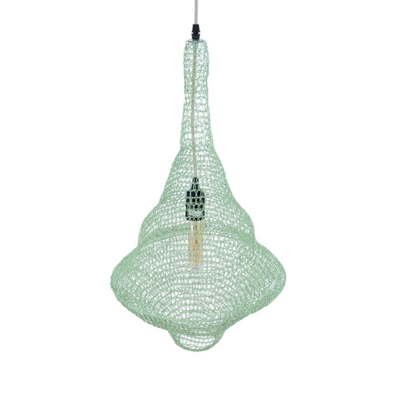 GLOBOSTAR® KENTUCKY 01873 Vintage Κρεμαστό Φωτιστικό Οροφής με Ντουί 1 x E27 AC 220-240V IP20 - Τιρκουάζ - Μ35 x Π35 x Υ60cm