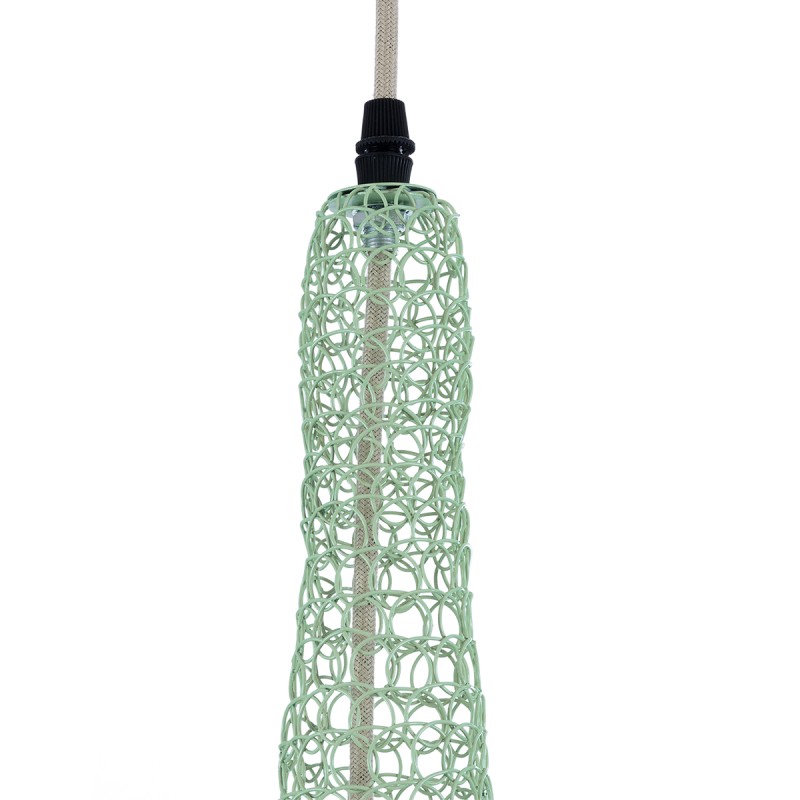 GLOBOSTAR® KENTUCKY 01873 Vintage Κρεμαστό Φωτιστικό Οροφής με Ντουί 1 x E27 AC 220-240V IP20 - Τιρκουάζ - Μ35 x Π35 x Υ60cm