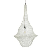GLOBOSTAR® KENTUCKY 01874 Vintage Κρεμαστό Φωτιστικό Οροφής με Ντουί 1 x E27 AC 220-240V IP20 - Μπεζ - Μ50 x Π50 x Υ90cm