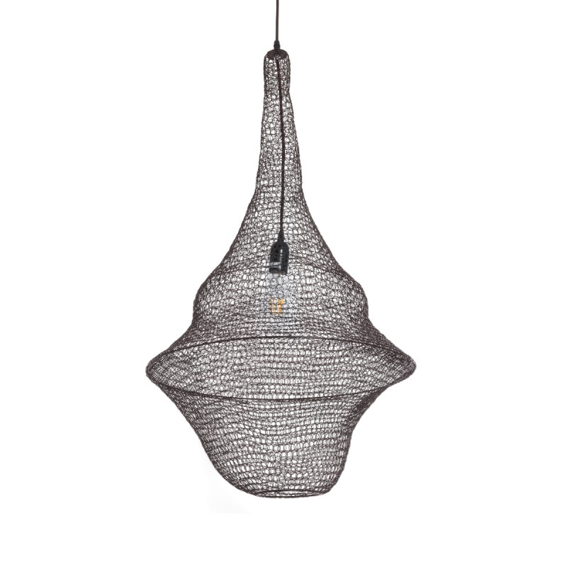 GLOBOSTAR® KENTUCKY 01875 Vintage Κρεμαστό Φωτιστικό Οροφής με Ντουί 1 x E27 AC 220-240V IP20 - Καφέ - Μ50 x Π50 x Υ90cm