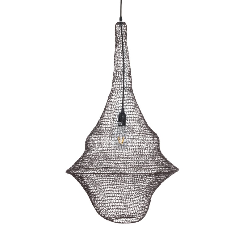 GLOBOSTAR® KENTUCKY 01875 Vintage Κρεμαστό Φωτιστικό Οροφής με Ντουί 1 x E27 AC 220-240V IP20 - Καφέ - Μ50 x Π50 x Υ90cm