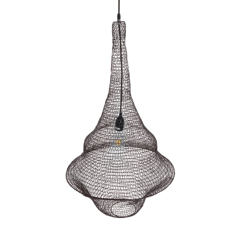GLOBOSTAR® KENTUCKY 01875 Vintage Κρεμαστό Φωτιστικό Οροφής με Ντουί 1 x E27 AC 220-240V IP20 - Καφέ - Μ50 x Π50 x Υ90cm