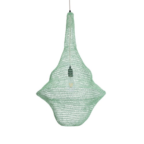 GLOBOSTAR® KENTUCKY 01876 Vintage Κρεμαστό Φωτιστικό Οροφής με Ντουί 1 x E27 AC 220-240V IP20 - Τιρκουάζ - Μ50 x Π50 x Υ90cm