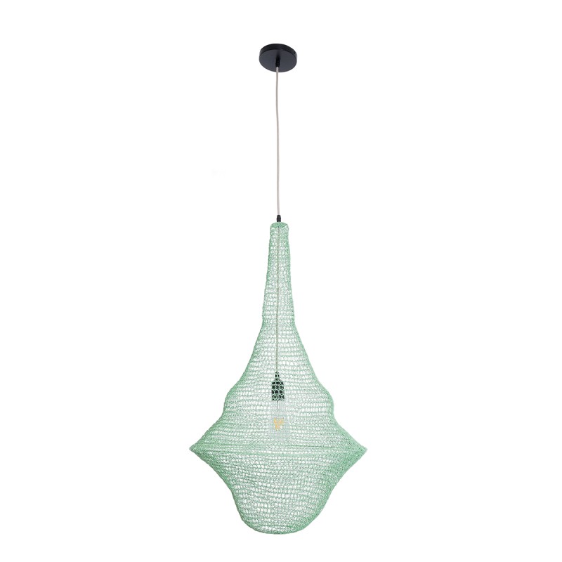 GLOBOSTAR® KENTUCKY 01876 Vintage Κρεμαστό Φωτιστικό Οροφής με Ντουί 1 x E27 AC 220-240V IP20 - Τιρκουάζ - Μ50 x Π50 x Υ90cm