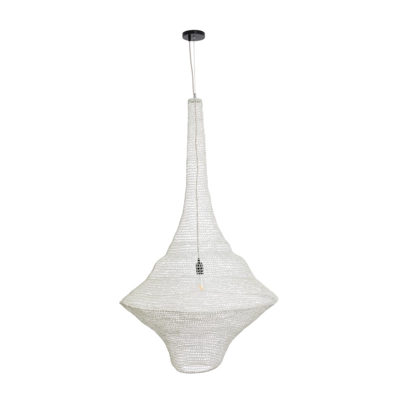GLOBOSTAR® KENTUCKY 01877 Vintage Κρεμαστό Φωτιστικό Οροφής με Ντουί 1 x E27 AC 220-240V IP20 - Λευκό - Μ80 x Π80 x Υ140cm