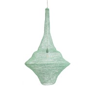 GLOBOSTAR® KENTUCKY 01879 Vintage Κρεμαστό Φωτιστικό Οροφής με Ντουί 1 x E27 AC 220-240V IP20 - Τιρκουάζ - Μ80 x Π80 x Υ140cm