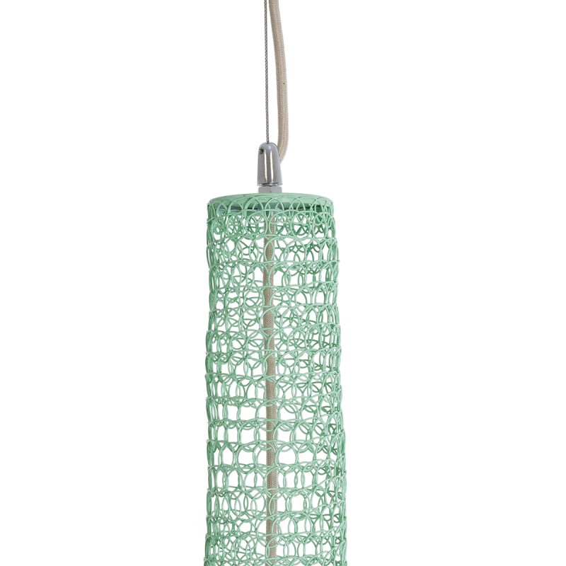 GLOBOSTAR® KENTUCKY 01879 Vintage Κρεμαστό Φωτιστικό Οροφής με Ντουί 1 x E27 AC 220-240V IP20 - Τιρκουάζ - Μ80 x Π80 x Υ140cm
